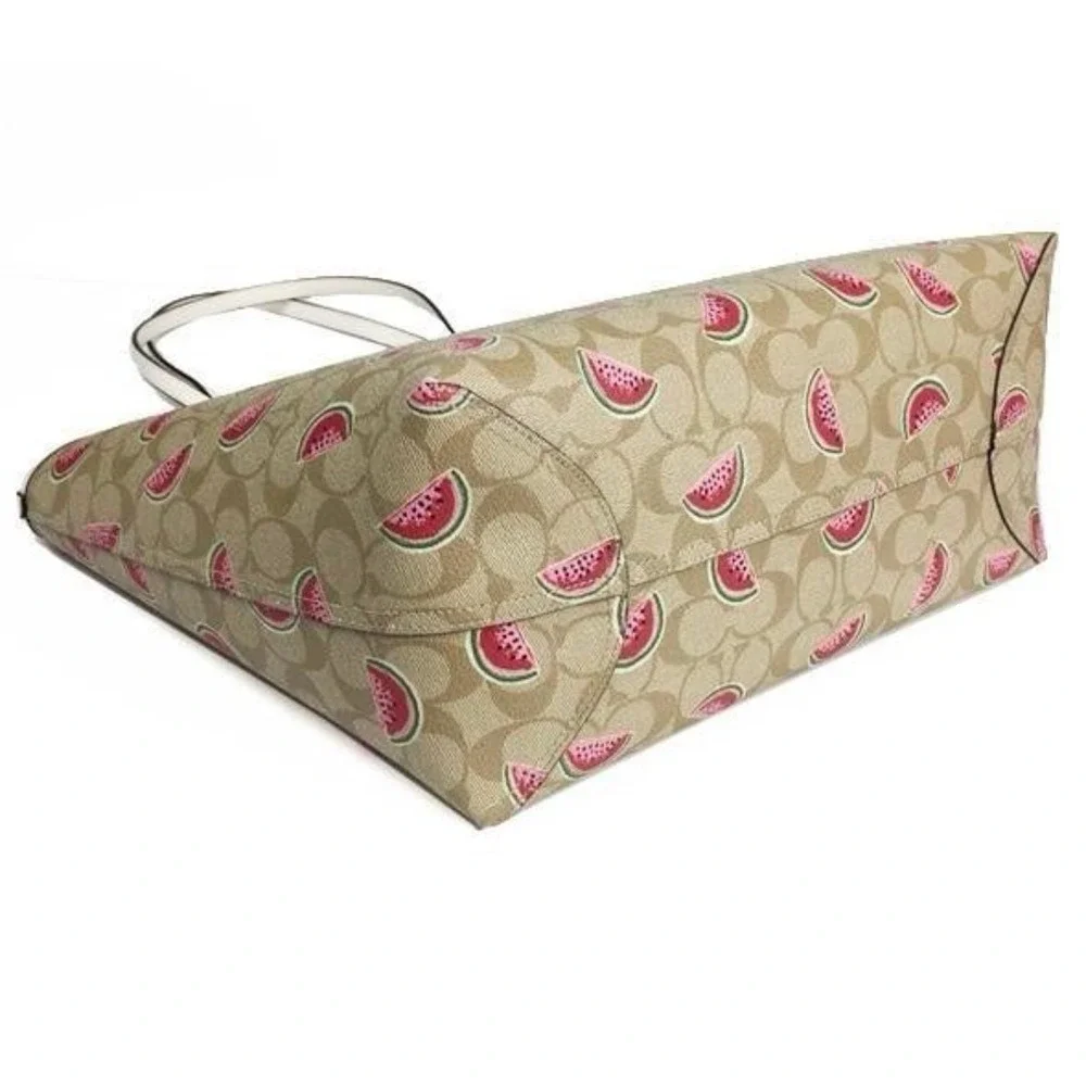 COACH Reversible City Tote Purse In Signature Canvas With Watermelon Print NEW